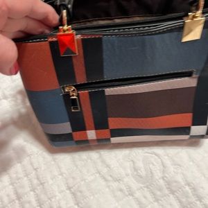 Plaid 2 pouch bag with outside sides